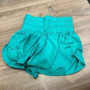 Teal High-Waisted Shorts